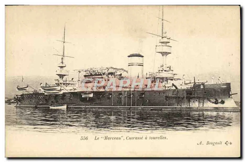 O "Marceau", Navio de couraça com torres — A. Bougault, n° 556 - Frente