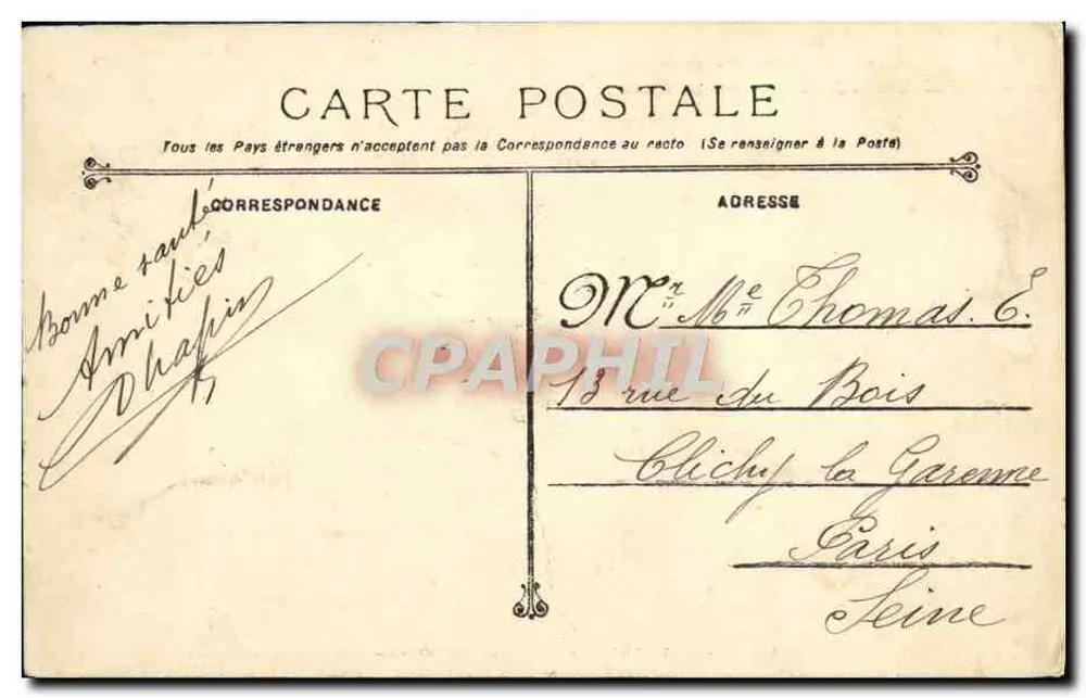 Cruzador République — Marinha Militar Francesa — editor desconhecido, n° 109 - Verso