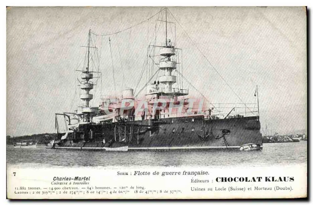 Charles-Martel — Cruiser com torres — Editores: CHOCOLAT KLAUS - Frente