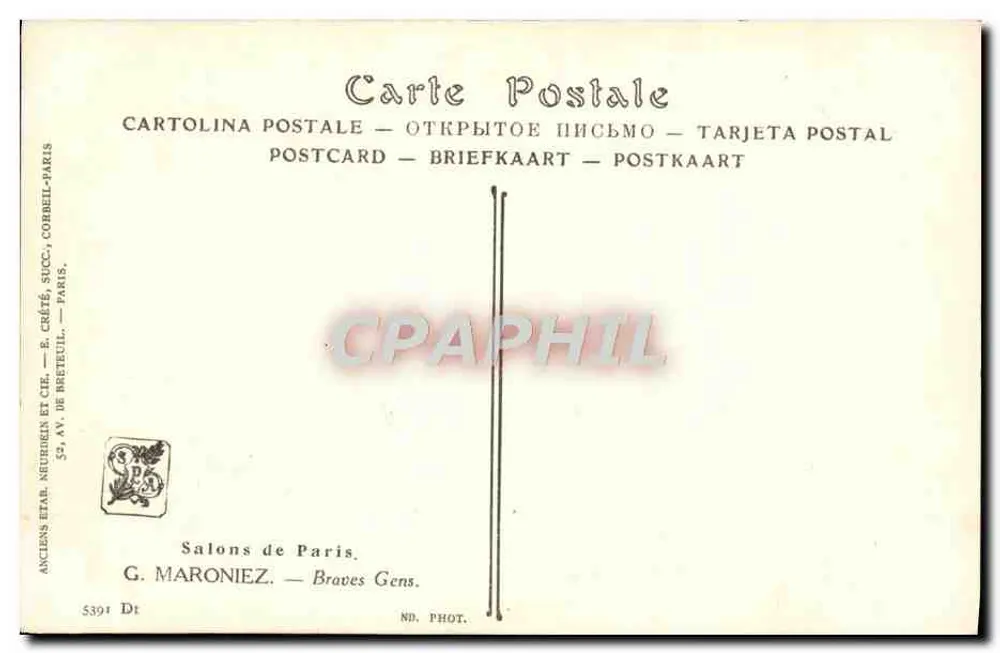 Boot op onrustig water — nacht — G. Maroniez, Parijs - Achterkant