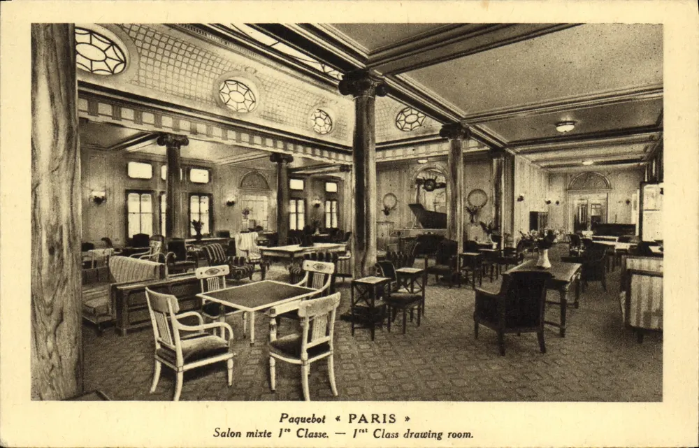 Gemischter Salon 1. Klasse — Dampfschiff « PARIS » - Vorderseite