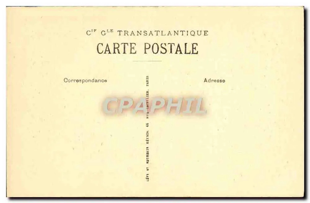 Gemischter Salon 1. Klasse — Dampfschiff « PARIS » - Rückseite