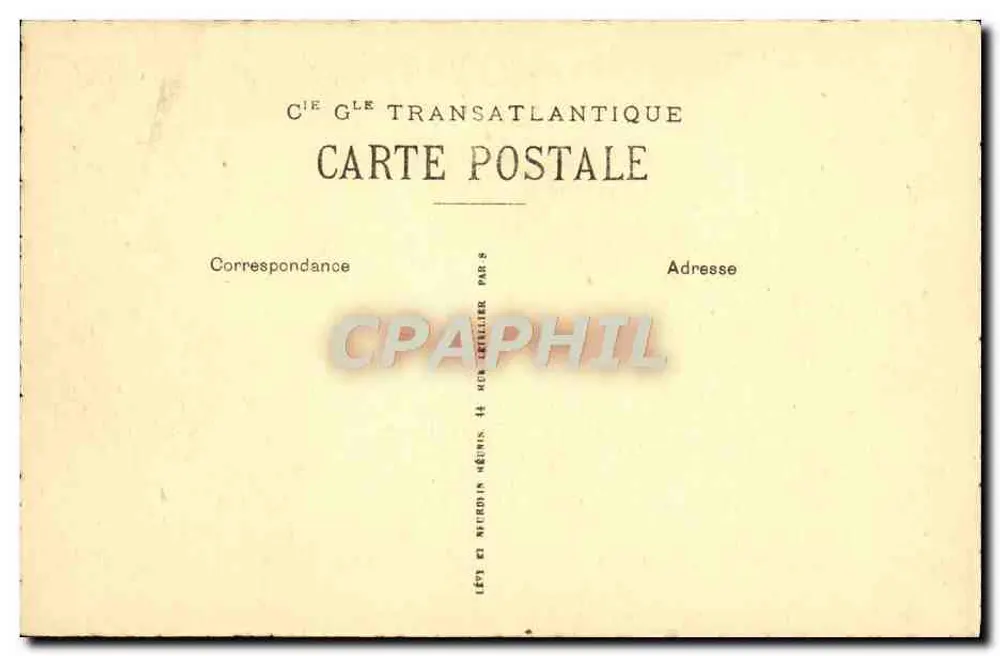 Dampfschiff « PARIS » — Einer der Promenadendecks der ersten Klasse — Verlag Cie Générale Transatlantique - Rückseite