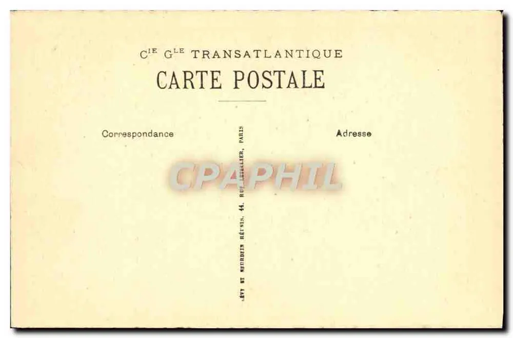 Dampfer « PARIS » — Galerie des Granden Halls — Hauptcompanion Way — Cie Générale Transatlantique - Rückseite