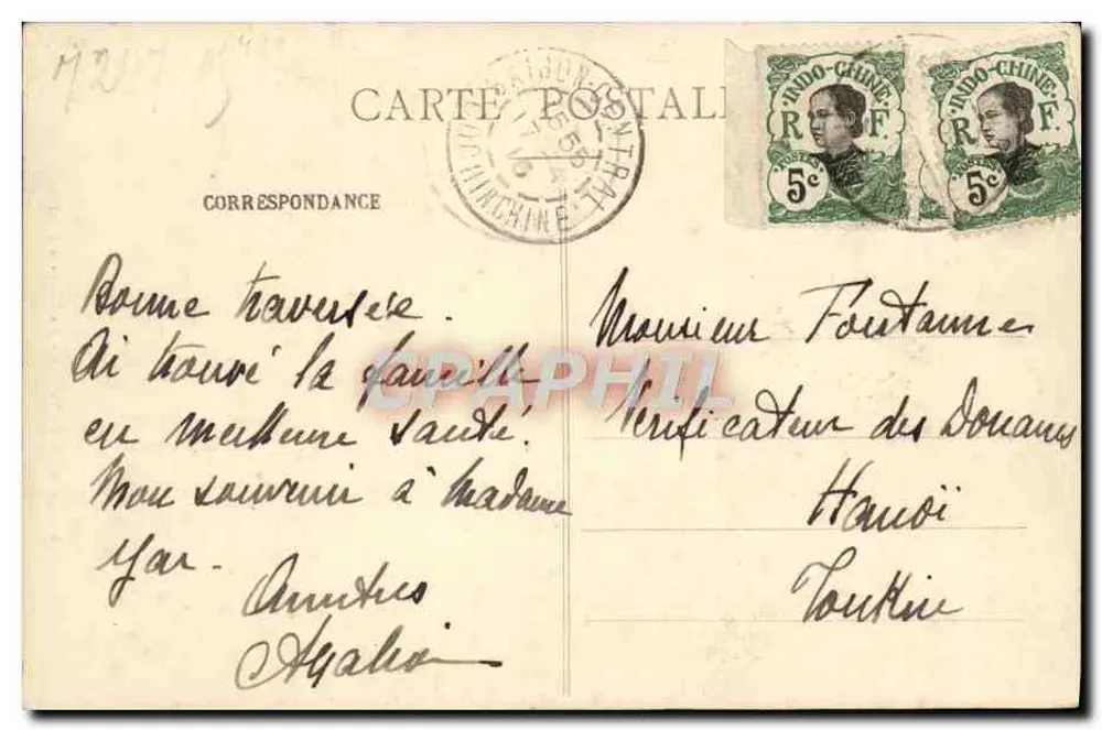 Reiseerinnerung - Suppe an Bord — Collection Cauvin, Cap St Jacques, n°76 - Rückseite