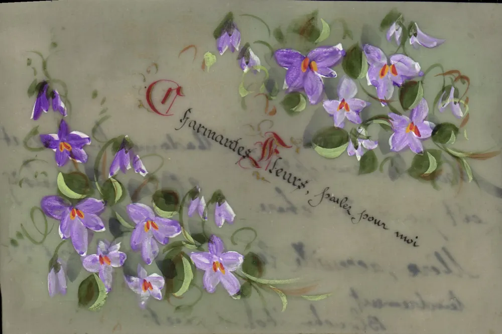 Flores — Carte postal decorativa — Editor desconhecido, número de série não visível - Frente