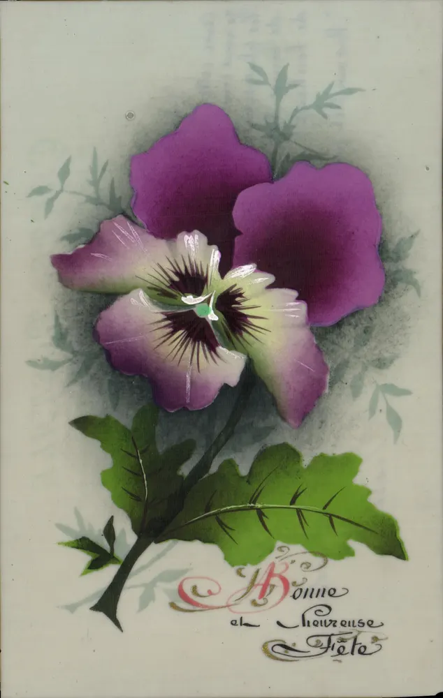 Peixe violeta — Boa Ano e Boas Festas — Carta postal - Frente