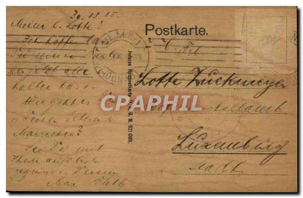 Généraloberst von Kluck — portrait en buste — éditeur non visible - Verso