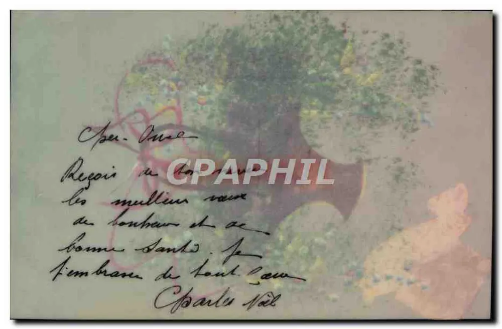 Arranjo de flores — ilustração — editor desconhecido - Verso