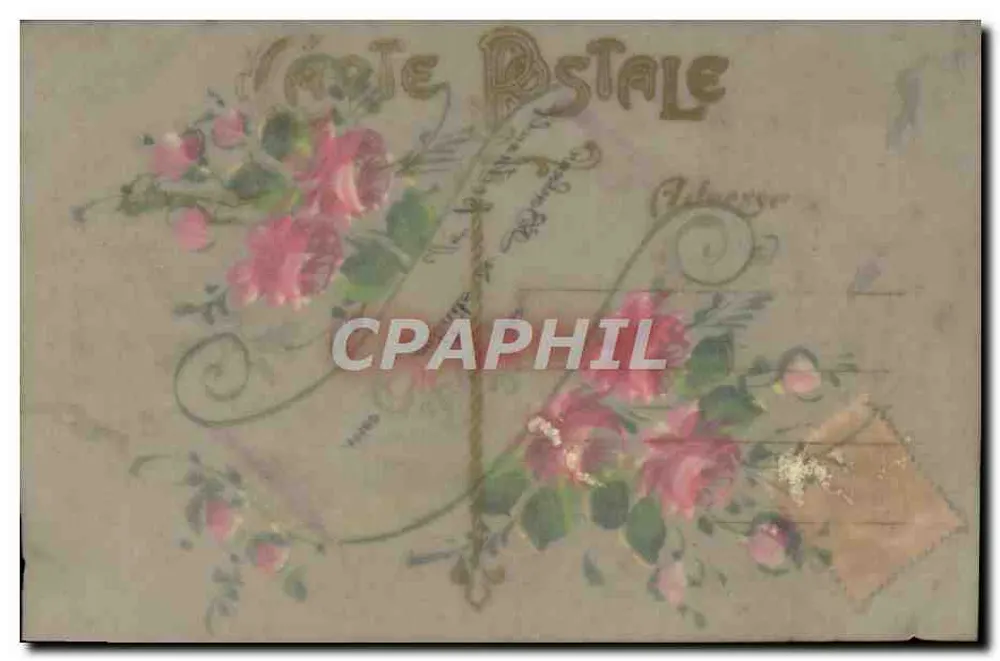 Schmuckkarte — rosa und violette Blumen — Verlag 'Carte Postale' (Rückseite) - Rückseite