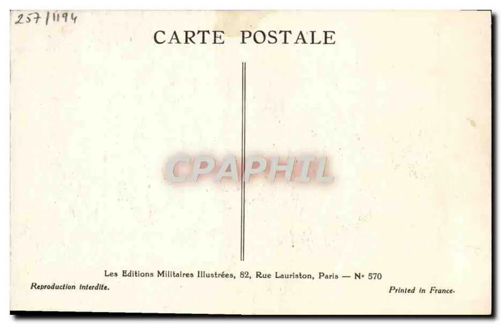 Exército Polonês — Infantaria — Les Éditions Militaires Illustrées, Paris N° 570 - Verso