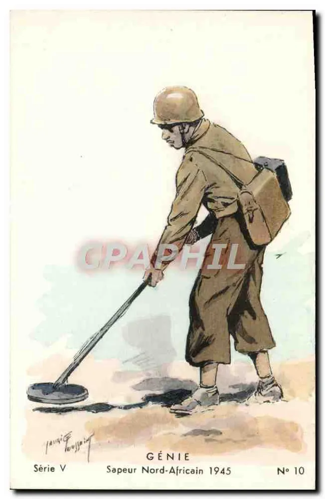 Nordafrikanischer Sapper — Ingenieur 1945 — Serie V, Nr. 10, von Maurice Louisaint - Vorderseite