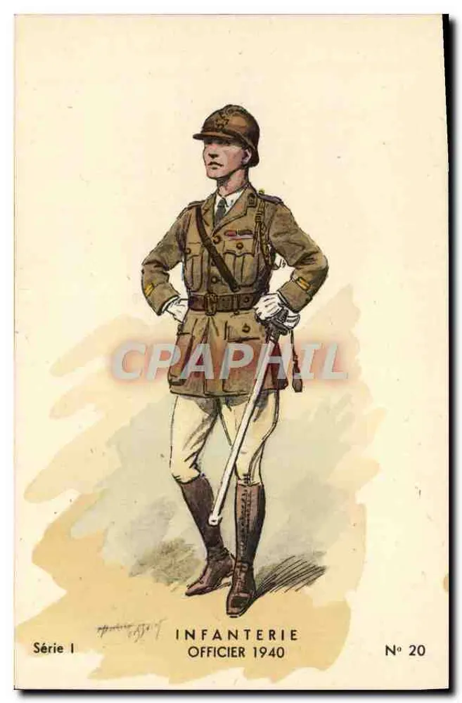 Infanterie — Offizier 1940 — Les Éditions Militaires Illustrées, Serie I, Nr. 20 - Vorderseite