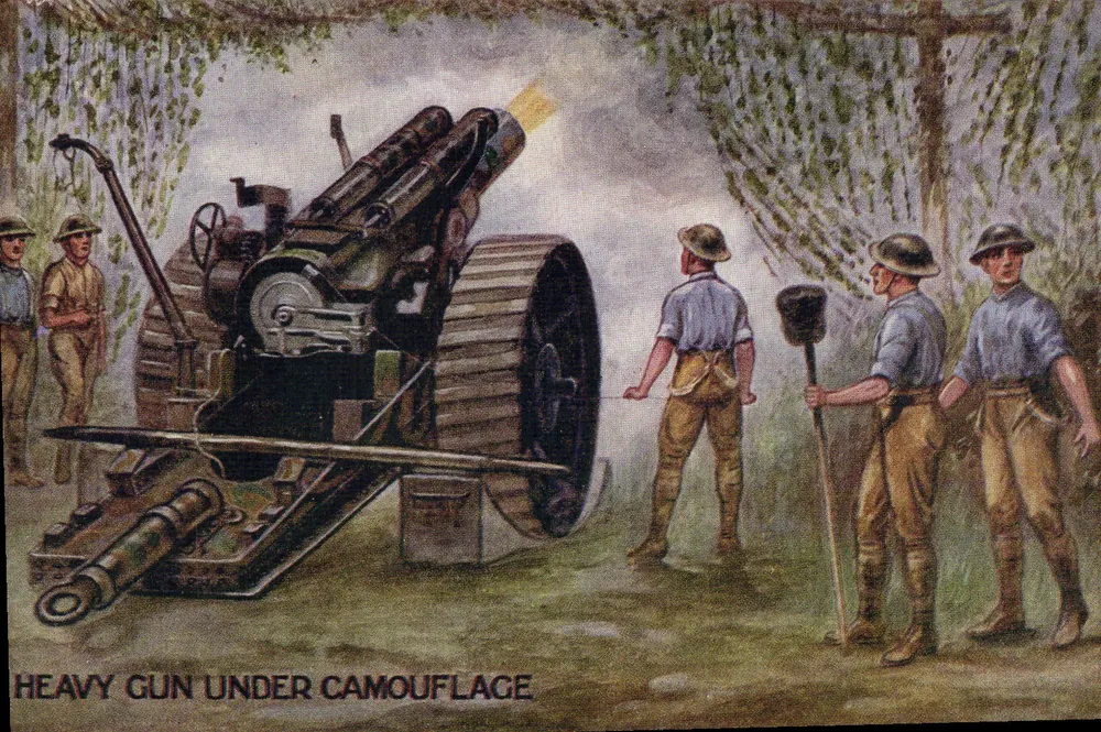 Schwere Kanone unter Tarnung — Verlag A.M. Davis & Co. — Entwurf Nr. 5 - Vorderseite