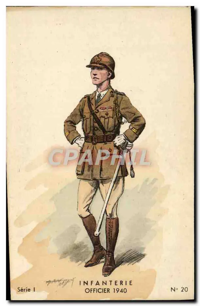 Infanterie — Offizier 1940 — Verlag: Les Éditions Militaires Illustrées, Nr. 20 - Vorderseite
