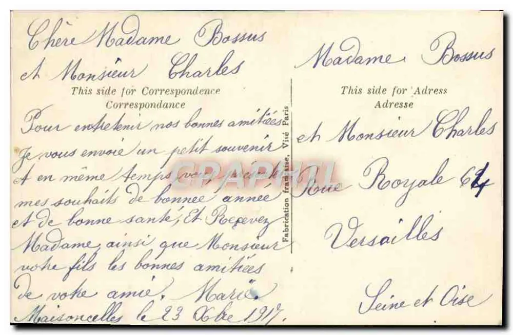 Rosada — Lembrança — Fabricação francesa, n° 14 - Verso