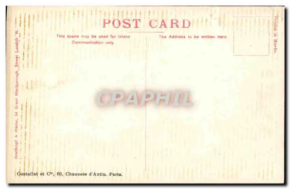 Porträt einer Frau — Ära 1900 — Verlag Breitkopf & Härtel, Berlin - Rückseite
