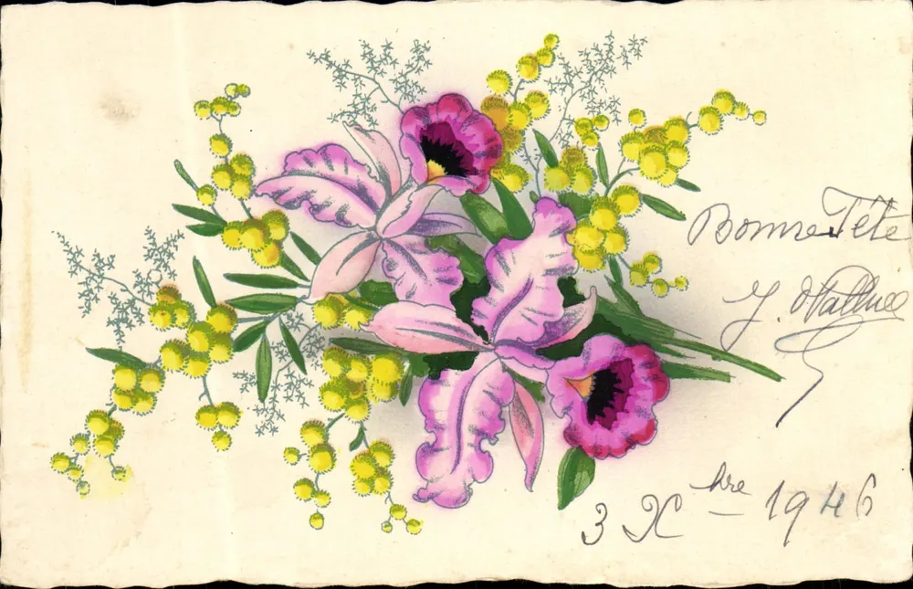 Arranjo de flores — ilustração — J. Dalliance, n° 569 - Frente