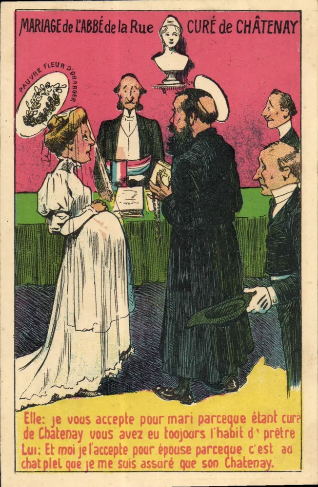 Casamento do Abbé da Rue — Padre de Châtenay — editor Pauvre Fleur d'Oranger - Frente