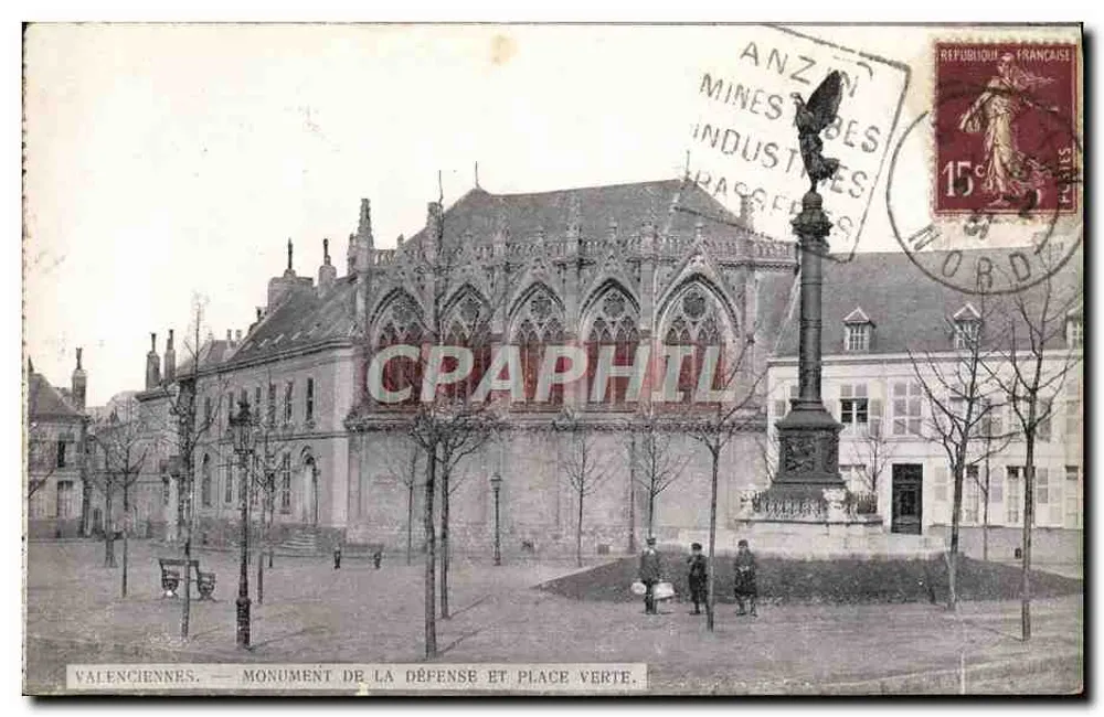 Valenciennes — Denkmal der Verteidigung und Place Verte — Art. Golder, Verlag, Valenciennes - Vorderseite