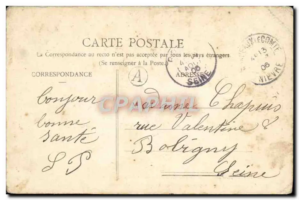 Pompiers de St-Saulge — scène de sauvetage humoristique — éditeur F. Guyonnet, Nevers, n°17 - Verso