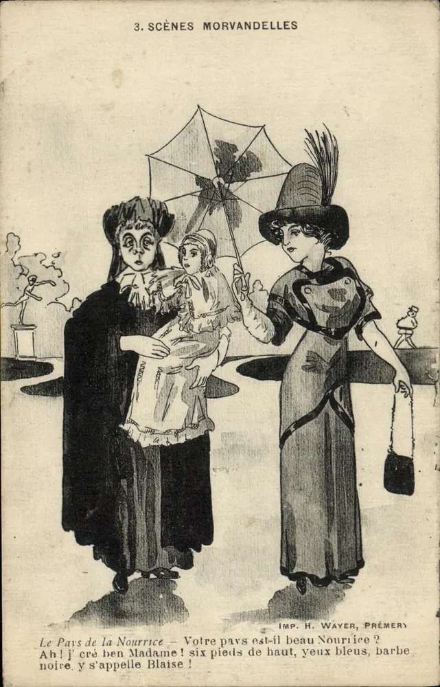 Scènes Morvandelles — 3. Nourrice — Imp. H. Wayer, Prémery - Vorderseite