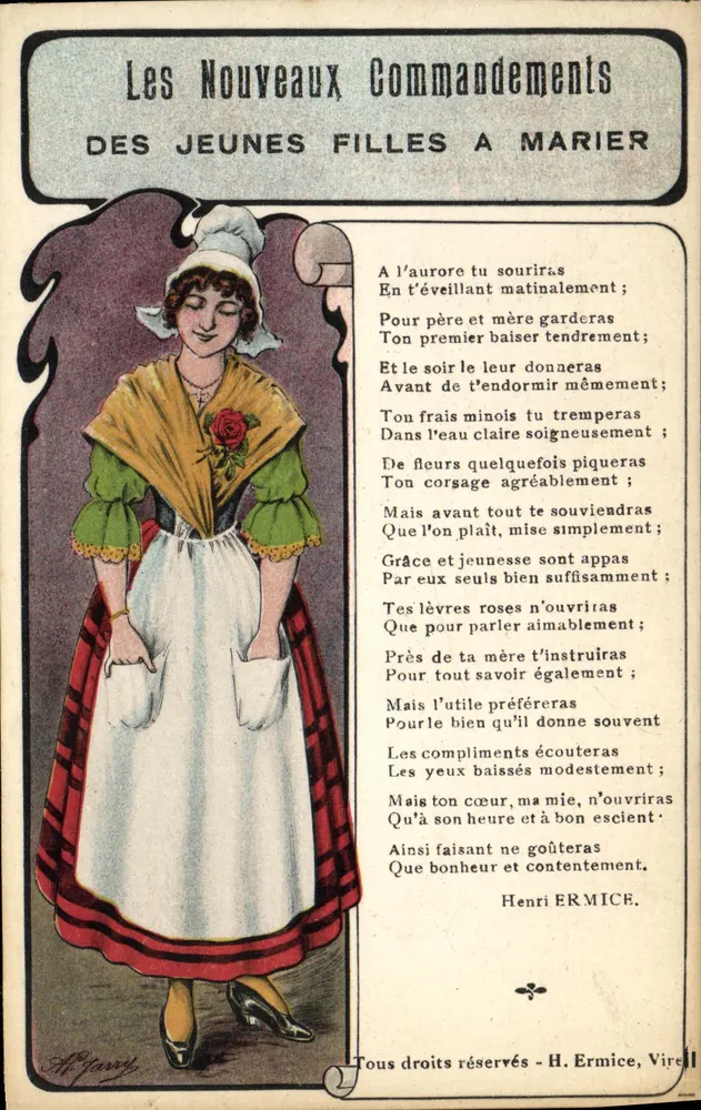 Junge Frau zum Verloben — humorvoller Gedicht — H. Ermice, Virel - Vorderseite