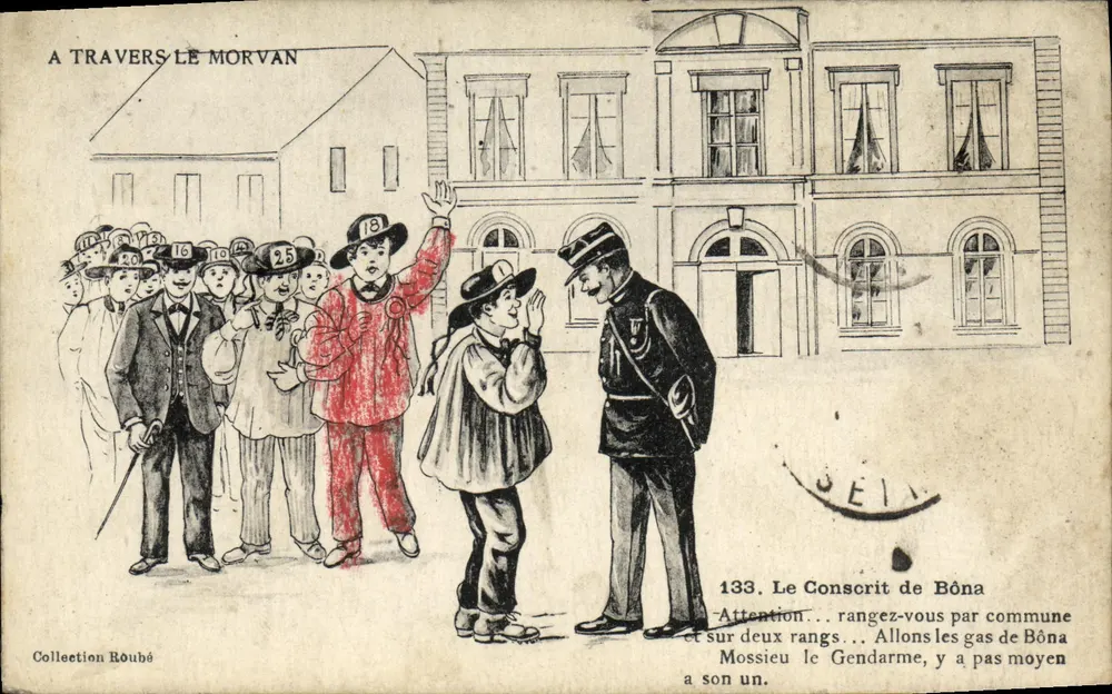 Le Conscri de Bôna — scène de mobilisation — Collection Boubé n°133 - Frente