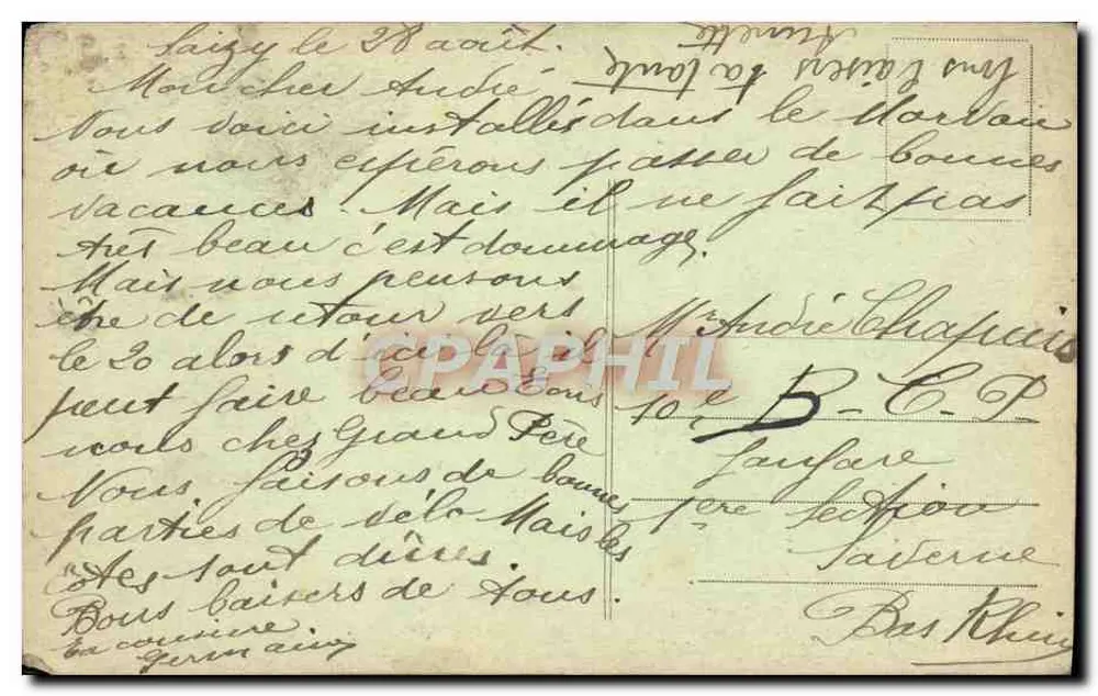 Pêche réservée — scène humoristique dans le Morvan — éditeur : Collection Rouabé, n° 205 - Verso