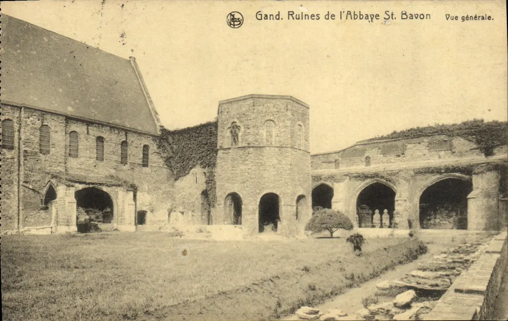 Gand. Ruinen der Abtei St. Bavon — Allgemeiner Blick — Edition Mme Vanhooeren, n° 180599 - Vorderseite