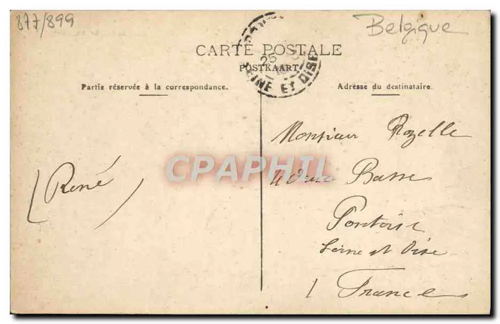 Liège — La Passerelle et la Poste — Edit. de la Libr. BELLENS, Liège. - Verso