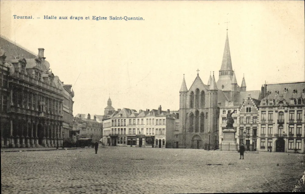 Tournai — Hall der Weber und Kirche Saint-Quentin — Verleger unbekannt - Vorderseite