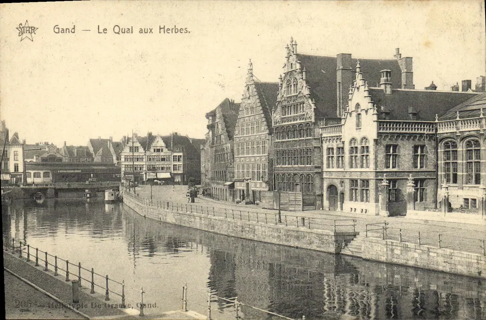 Gand — El Quai aux Herbes. — Editor STAR, n° 206. - Anverso