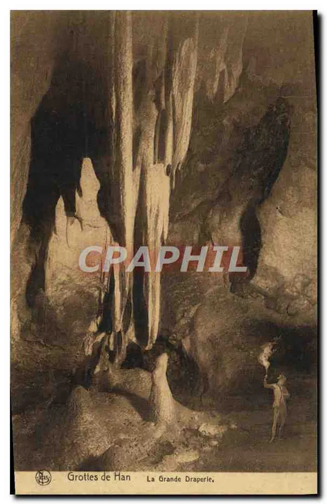 Grutas de Han — A Grande Draperie — S.A. das Grutas de Han-sur-Lesse e de Rochefort - Frente