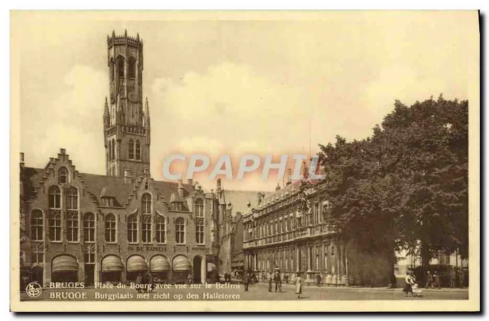 Brügge - Place du Bourg mit Blick auf den Belfried — Verlag Neils, n° 27 - Vorderseite