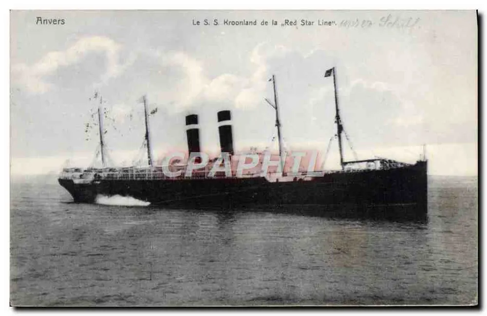 Der S.S. Kroonland der « Red Star Line » — Antwerpen — anonymer Verleger, Seriennummer nicht sichtbar - Vorderseite