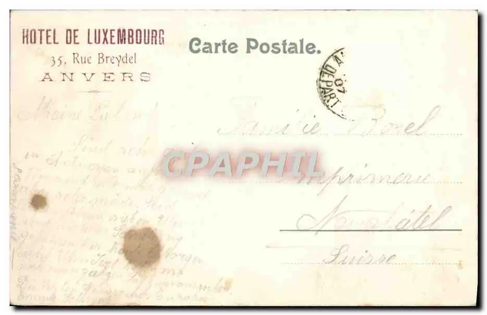 Der S.S. Kroonland der « Red Star Line » — Antwerpen — anonymer Verleger, Seriennummer nicht sichtbar - Rückseite