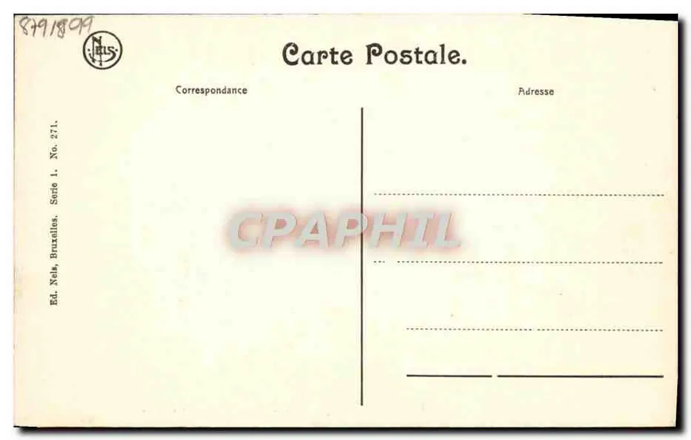 Brüssel - Bassin des Parks — Ed. Nela, Brüssel, Serie 1, Nr. 271 - Rückseite