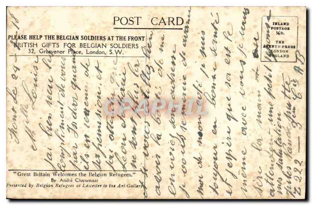 Grande Bretanha acolhe refugiados belgas — André Cluysenaar — The Avenue Press, Londres - Verso
