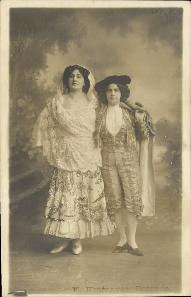 Zwei Tänzer in spanischem Kostüm — F. Krameyer, Ostende - Vorderseite