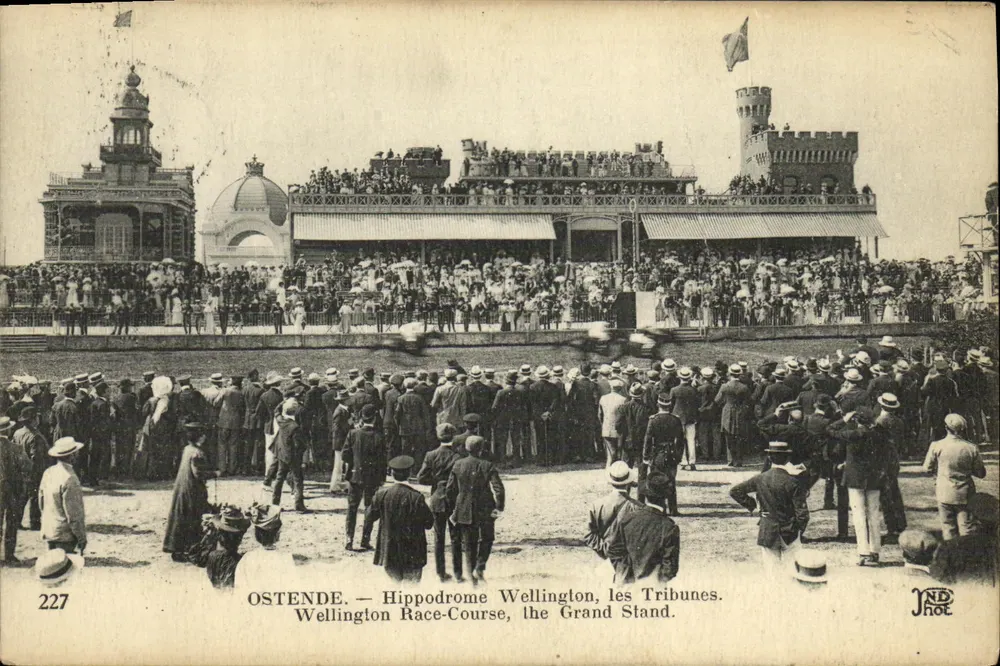 Ostende — Hippodrom Wellington, die Tribünen — Druckerei JND Hot, n° 227 - Vorderseite