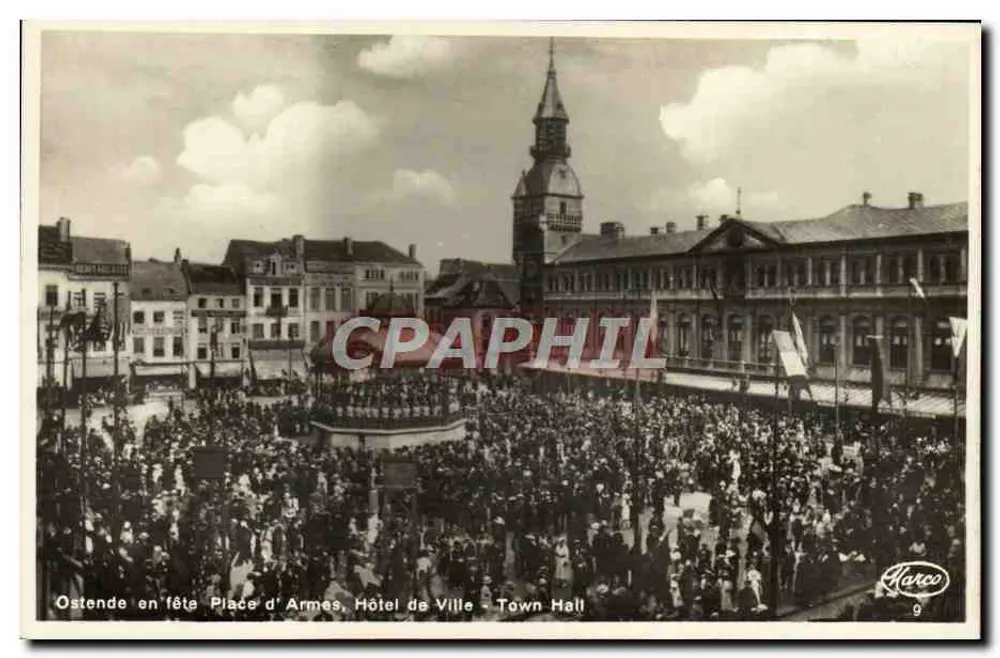 Ostend in Feier - Place d'Armes, Rathaus - Marco n°9 - Vorderseite