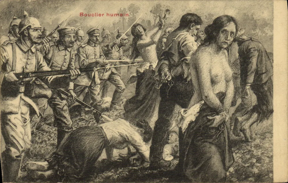 Escudo humano — cena de guerra — editor J. PhoB - Frente