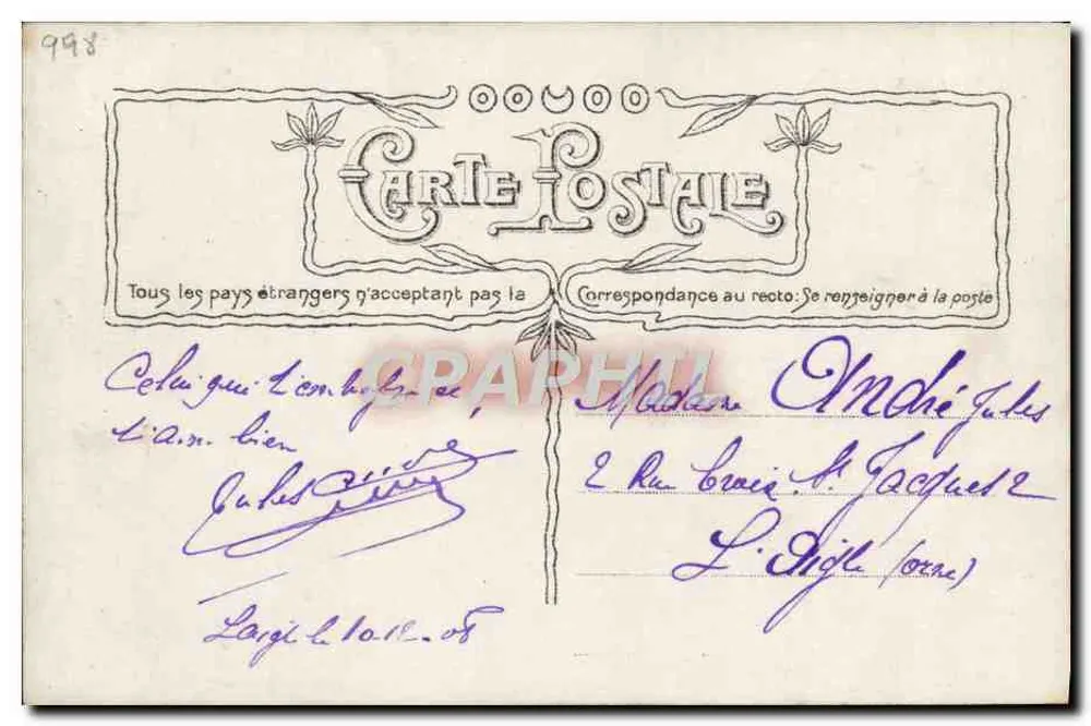 Napoléon Ier — cena histórica — editor não identificado, n° de série 998 - Verso