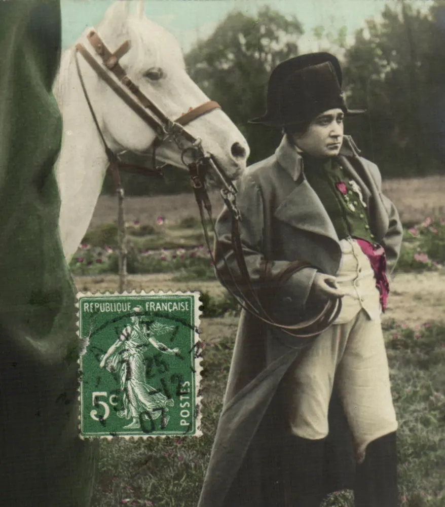 Napoleão I — cavaleiro com um cavalo branco — editor desconhecido, número de série não visível - Frente