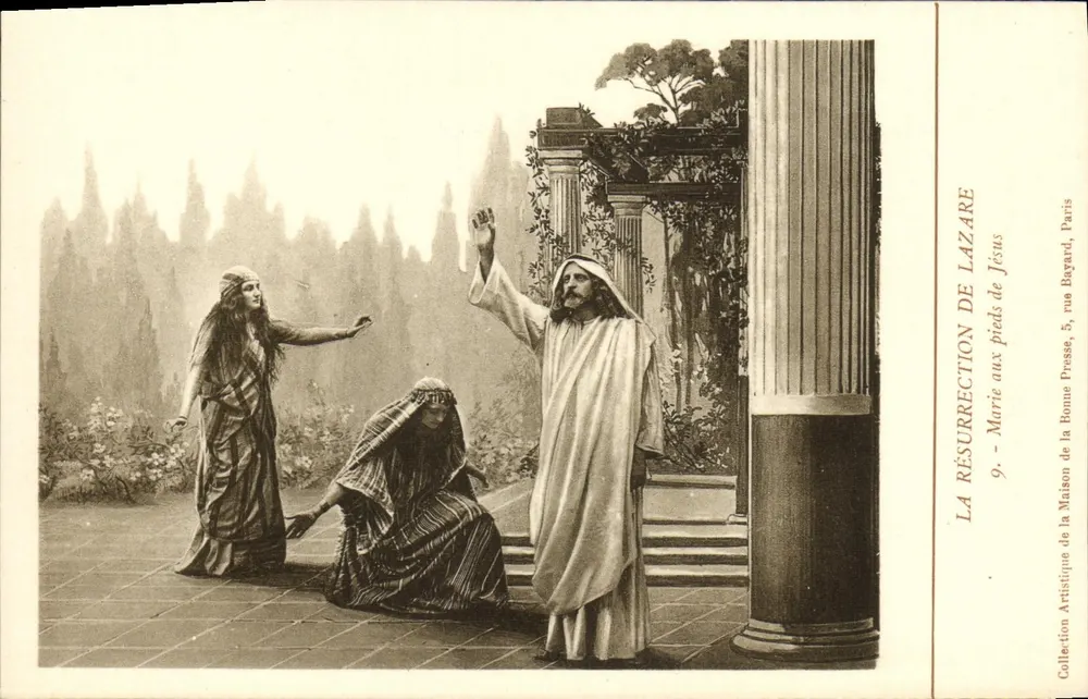 Die Auferstehung des Lazarus — religiöse Szene — Collection Artistique de la Maison de la Bonne Presse, Paris, n°9 - Vorderseite