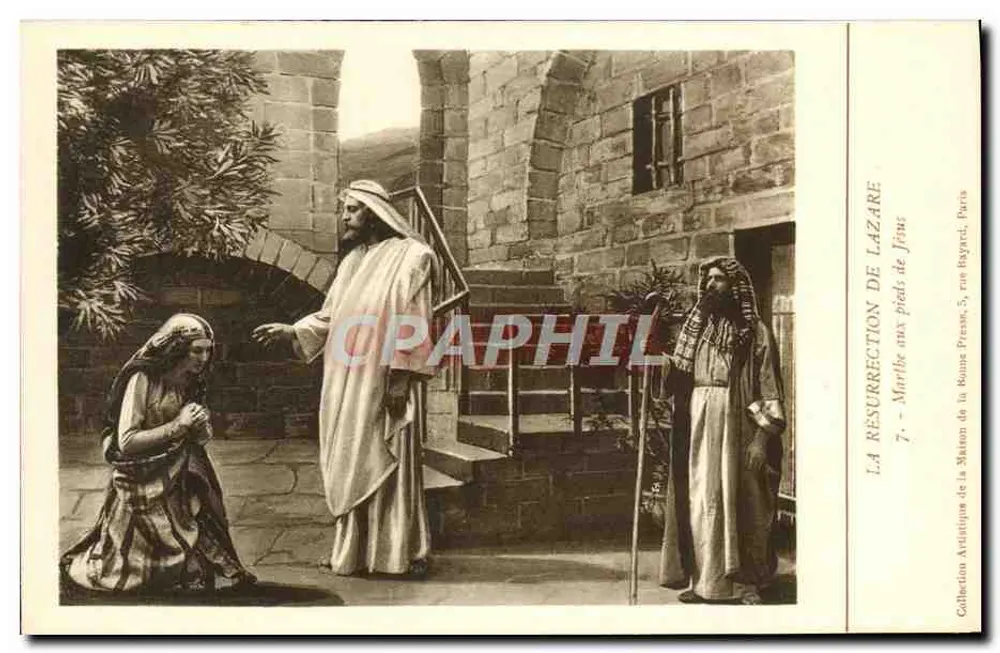 Die Auferstehung des Lazarus — religiöse Szene — Künstlerische Sammlung der Matern, 5, rue Bayard, Paris - Vorderseite