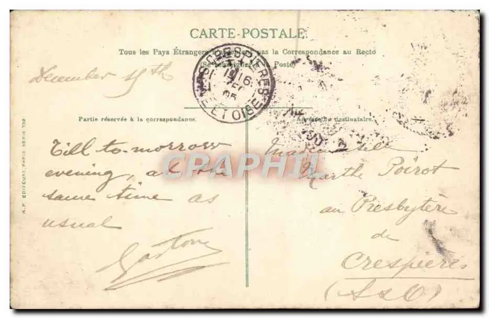 Caça aos patos — três homens e um cão em uma canoa — editor H.P. Éditeurs, Paris, série 708 - Verso