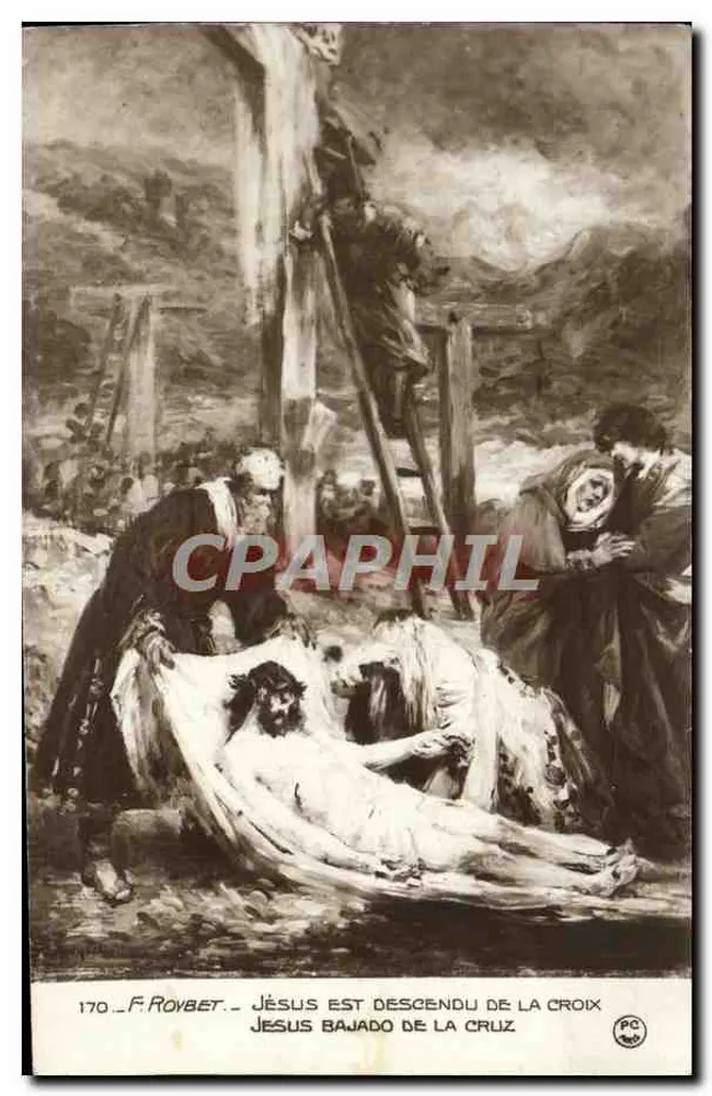 Jesus ist vom Kreuz herabgestiegen — Illustration von F. Roybet — Nr. 170 - Vorderseite