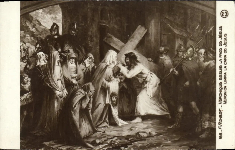 Veronique wischt das Gesicht Jesu — F. Roybet — Nr. 166 - Vorderseite